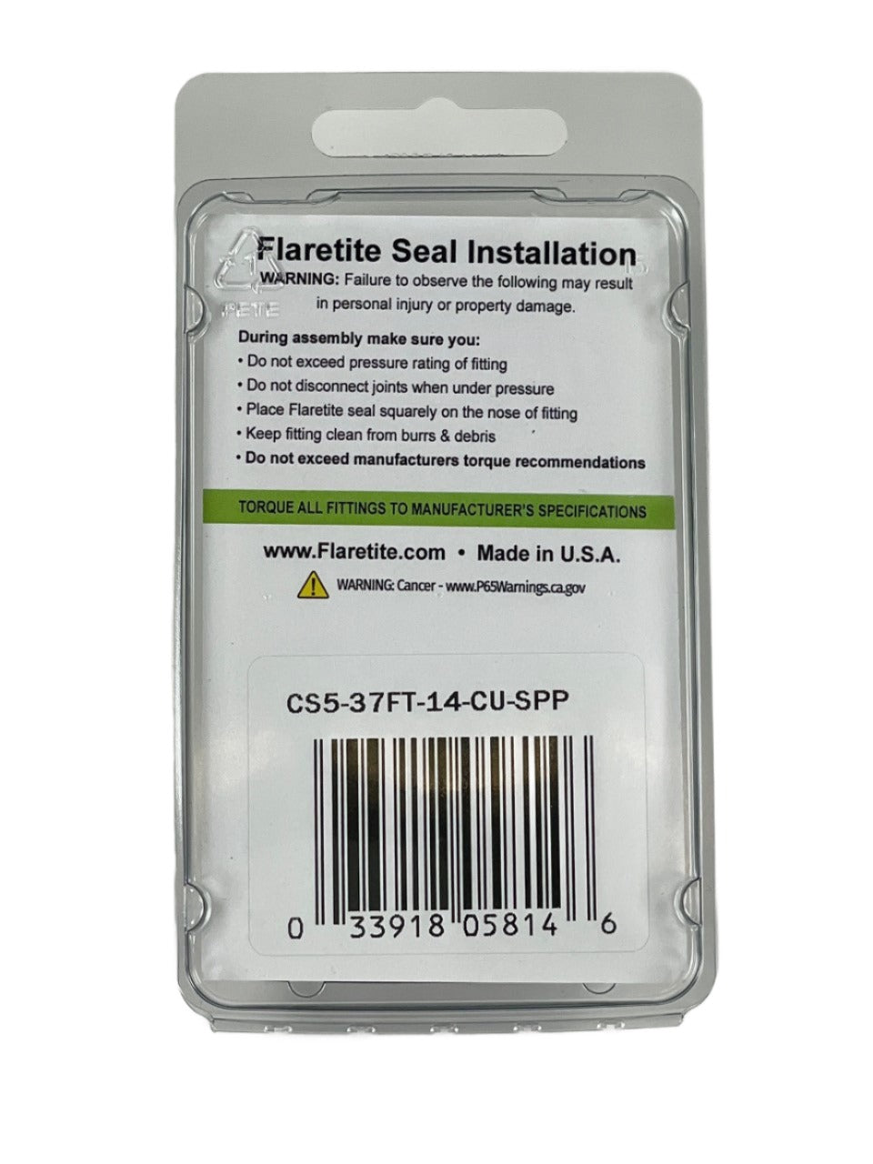7/8" (-14), Clam Shell of 5 seals, 37° JIC Copper Loctite® Coated