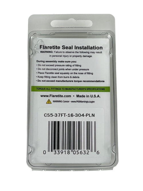 1" (-16), Clam Shell of 5 seals, 37° JIC 304 Stainless Steel Plain (Without Loctite®)