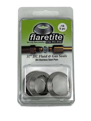 1" (-16), Clam Shell of 5 seals, 37° JIC 304 Stainless Steel Plain (Without Loctite®)