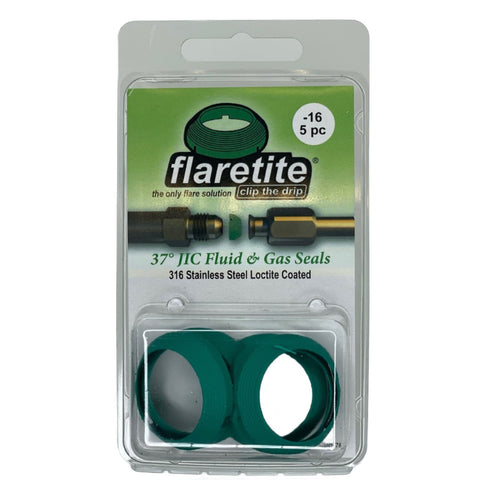 1" (-16) Clam Shell of 5 seals, 37° JIC 316 SS Loctite® Coated