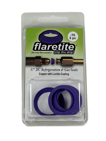 1" (-16), Clam Shell of 5 seals, 37° JIC Copper Loctite® Coated