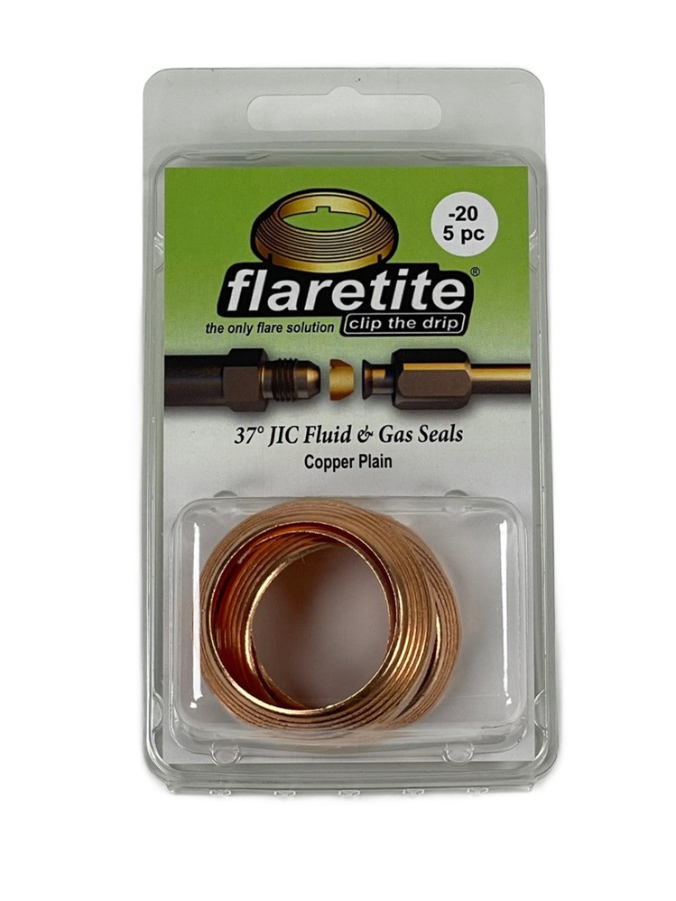 1-1/4" (-20), Clam Shell of 5 seals, 37° JIC Copper Plain (Without Loctite®)