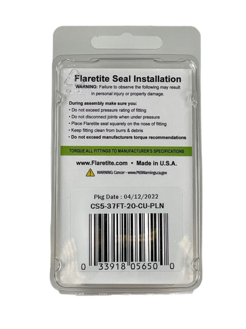 1-1/4" (-20), Clam Shell of 5 seals, 37° JIC Copper Plain (Without Loctite®)
