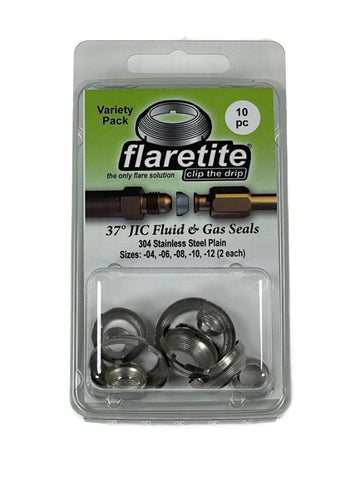 Clam Shell Variety Kit, 10 Seals, 37° JIC 304 Stainless Steel Plain (Without Loctite®)