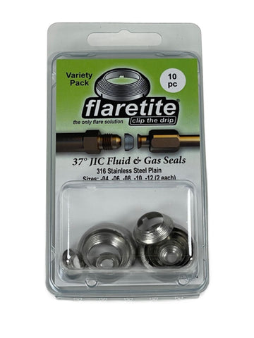 Clam Shell Variety Kit, 10 Seals, 37° JIC 316 Stainless Steel Plain (Without Loctite®)