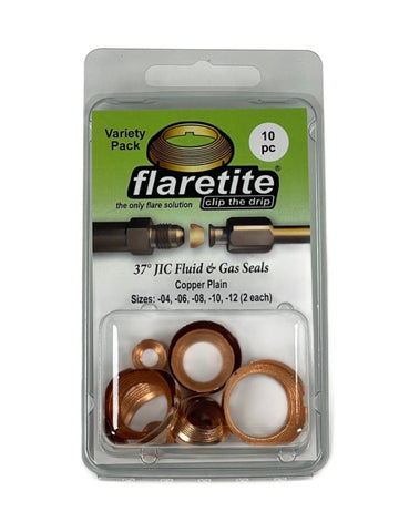 Clam Shell Variety Kit, 10 Seals, 37° JIC Copper Plain (Without Loctite®)