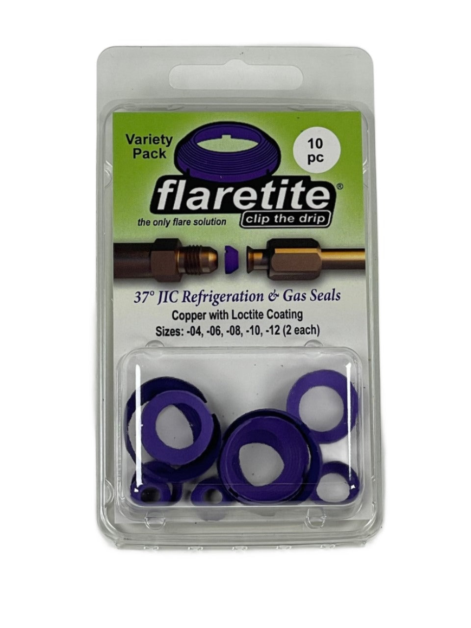 Clam Shell Variety Kit, 10 Seals, 37° JIC Copper Loctite® Coated