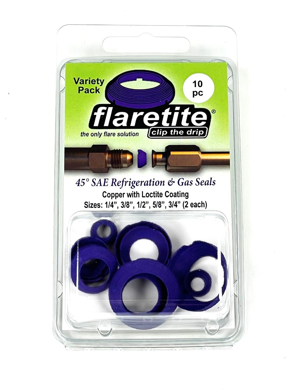 Clam Shell Variety Kit, 10 Seals, 45° SAE Copper Loctite® Coated