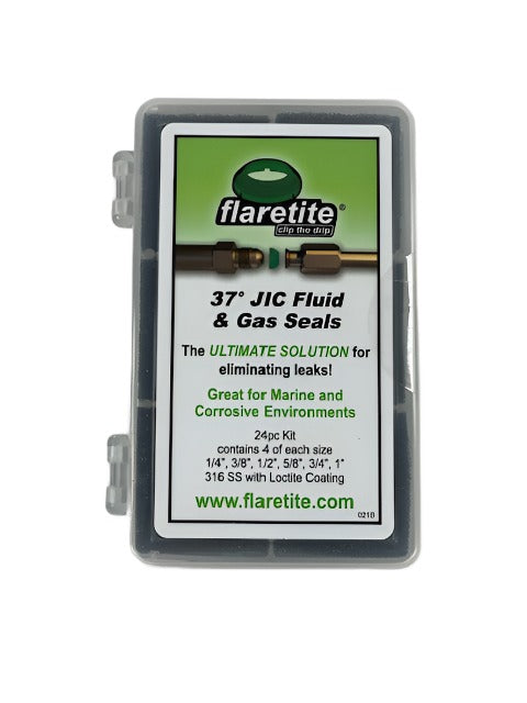 Medium Variety Kit, 24 Seals, 37° JIC 316 Stainless Steel Loctite® Coated